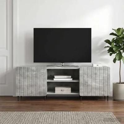 Image de Meuble TV vidaXL, gris béton, 150 x 31 x 52 cm, aggloméré