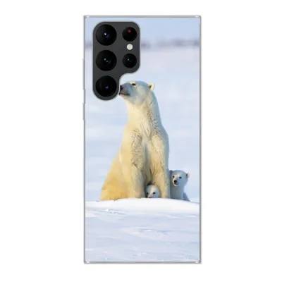 Produktbild von MuchoWow® Handyhülle Schutzhülle Hülle für Samsung Galaxy S22 Ultra Eisbär - Schnee - Jungtiere Silikon Softcase Handy Hülle - Abbildung