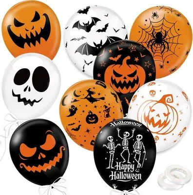 Image de Lot Azomor de 54 ballons effrayants pour Halloween, pour une décoration festive