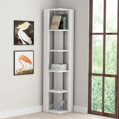 Immagine prodotto di Libreria angolare 34x34x161 cm Nati bianca 5 ripiani