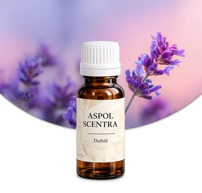 Produktbild von Aspol Scentra Blaue Lavendelduft UFIGREEN Duftöl für Kerzen und Diffusoren 10 ml, KI-generiertes Bild