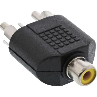 Produktbild von InLine Audio Adapter, Cinch Buchse an 2x Cinch Stecker, Cinch female, 2xRCA, Schwarz