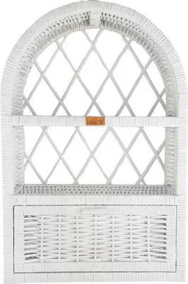 Zdjęcie produktu dla WikliBOX - Wiklinowa półka, szafka ścienna chapel biała 40x17x62H
