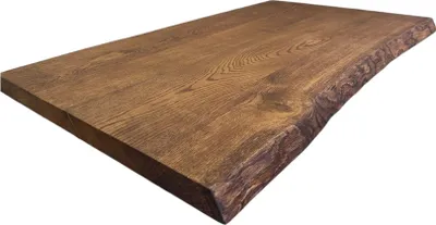 Immagine prodotto di Piano in rovere massiccio 160x90cm oliato palissandro, piano del tavolo con bordo albero/bordo naturale