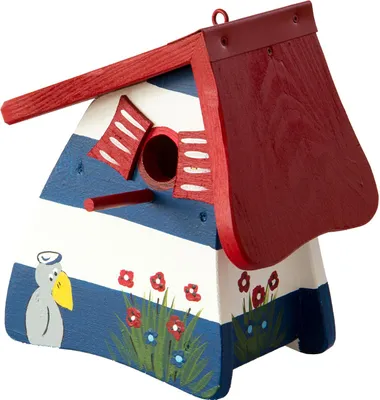 Produktbild von Vogelvilla Nistkasten Leuchtturm, Nistmini hängend, blau weiß