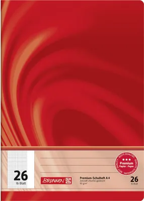 Produktbild von Brunnen Premium Schulheft Vivendi A4 Lineatur 26, mit Rand,16 Blatt