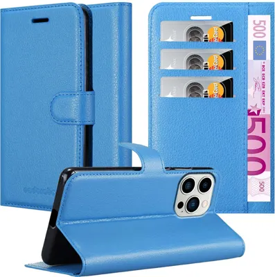 Obrázok produktu pre Cadorabo puzdro pre Apple iPhone 14 PRO Protective Case in Blue Puzdro na mobilný telefón s magnetickým zatváraním
