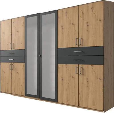 Produktbild von Kleiderschrank Taiga Drehtürenschrank 270x58x210cm Eiche artisan graphit 10-türig