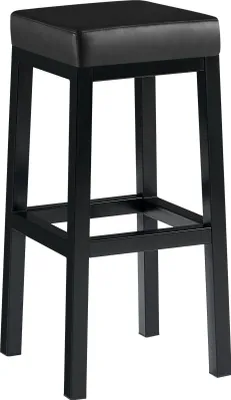Produktbild von Barhocker mit Metallgestell – Hochhocker – Stabiles & bodenschonendes Design | Farbe: Schwarz | Material: Kunstleder