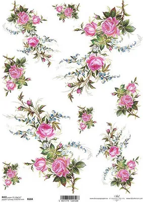 Image de ITD Papier de riz découpage papier de bricolage, A4 R684 fleurs, roses