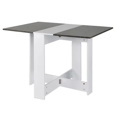 Produktbild von Klapptisch Esstisch Küchentisch Platzsparend 102,5 x 76 x 73cm Weiß + Beton