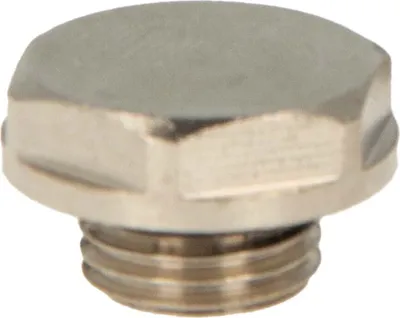 Produktbild von tecuro Blindstopfen, Verschlussstopfen 1/4 Zoll - selbstdichtend mit O-Ring - Messing vernickelt