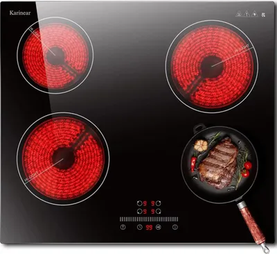 Obrázok produktu pre Elektrická varná doska, 4 varné zóny, dotykové ovládanie, posuvné dotykové ovládanie