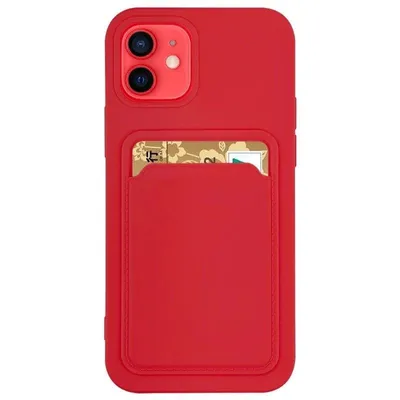 Produktbild von Card Case Silikon Wallet Case mit Kartenfach und Dokumenten für Samsung Galaxy S21+ 5G (S21 Plus 5G) rot