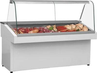 Obrázek produktu pro Víceúčelová vitrína KBS 1700x765x1210 mm, posuvné skleněné dveře, bílý práškový lak