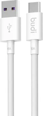Zdjęcie produktu dla Kabel Budi, USB na USB-C, 5A, 1m, biały