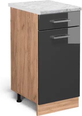 Obrázok produktu pre Kuchynská spodná skrinka Vicco R-Line Antracit vysoký lesk 40 cm AP mramor, Model 45635