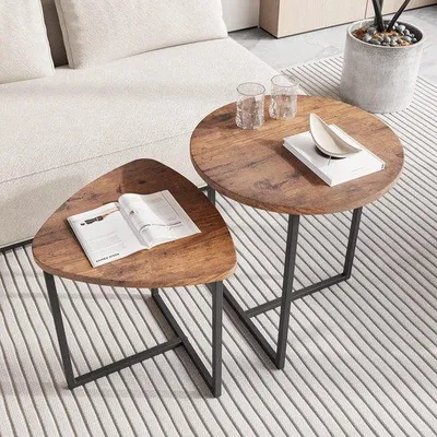 Produktbild von Famanu Rundes Salontisch-Set 2er | Industrielles Design | Kompakt und Multifunktional