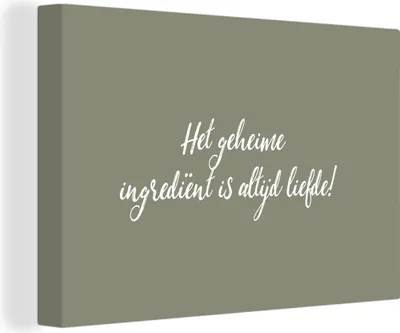 Produktbild von OneMillionCanvasses® - Leinwandbilder - 150x100 cm, Sprichwörter - Liebe - Zitate - Die geheime Zutat ist immer die Liebe!, Wandbilder Kunstdruck Wanddekoration - Foto auf Leinwand