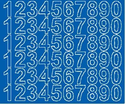 Immagine prodotto di Adesivi numerici autoadesivi, 3 cm, blu, opachi