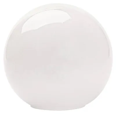 Image de Verre sphérique opale blanc brillant, Ø 180 mm – ouverture 80 mm sans collerette | Verre de rechange pour luminaires de plafond, muraux et d'extérieur