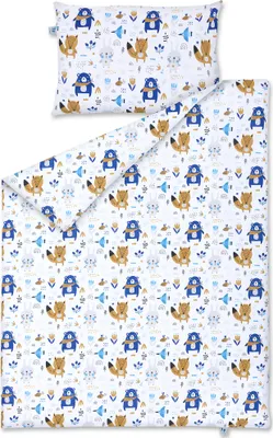 Obrázek produktu pro Pepi Dětské povlečení - 100×135 s povlakem na polštář 60×40 - 100% bavlna Antialergické - Dětské povlečení do postýlky - Modrý medvěd