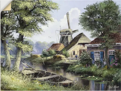 Produktbild von ARTland Wandbild, selbstklebend Die Mühle Größe: 40x30 cm