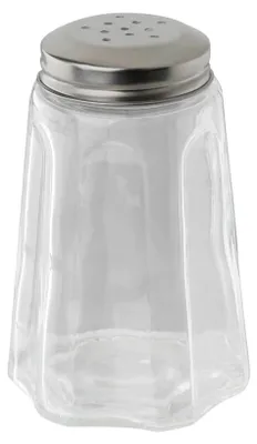 Image de FMprofessional 22502 : Distributeur de sel de 280 ml, en verre/acier inoxydable, transparent, argenté