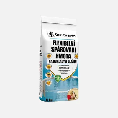 Obrázek produktu pro Den Braven Flexibilní spárovací hmota pro dlaždice a dlažbu, 2 kg pytel, šedá