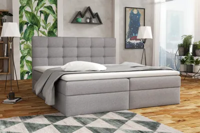 Produktbild von Boxspringbett Schlafzimmerbett DORIANO 200x200cm Stoff Sawana Grau