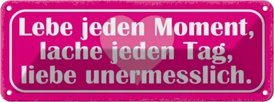 Produktbild von vianmo Blechschild 10x27 cm Lebe jeden Moment Lache Liebe Dekoration