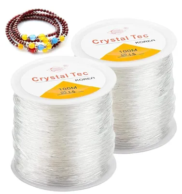 Elastisches Stretchband 1,5 mm, 2 Rollen, 200 m, transparent