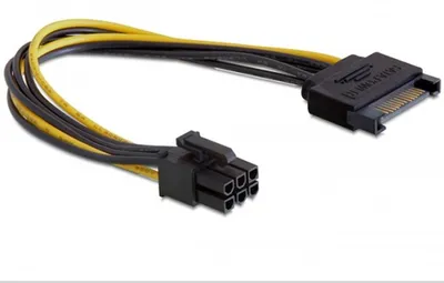 Zdjęcie produktu dla DELOCK Stromkabel SATA 15pin -> 6pin PCI Express 0.21m