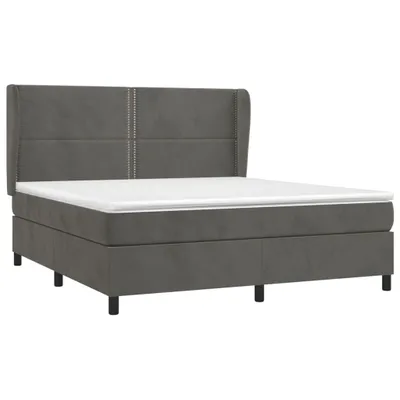 Produktbild von Boxspringbett mit Matratze Dunkelgrau 160x200 cm Samt