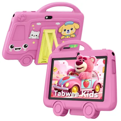 Produktbild von Tabwee K8 Kinder Tablet 7" , robuste Schutzhülle mit Griff und Ständer, Elternkontrolle, 4GB+32GB, Lern- & Spieltablet für Kinder von 3 bis 7 Jahren