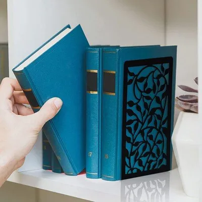 Produktbild von Famanu Bücherstützen Set – für Bücherregal – Bücherhalter für Regale