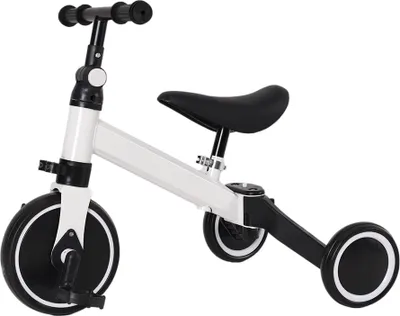 Image de 2 en 1 Enfants Tricycle Vélo de course pour 10-36 mois Garçons Filles Vélo de course pour enfants avec siège réglable Blanc