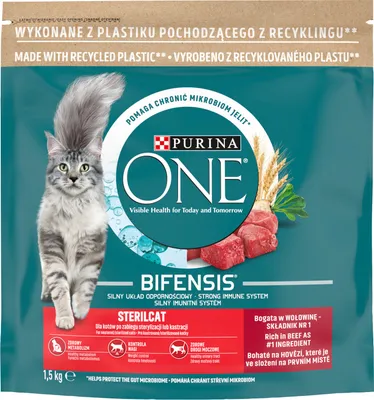 Zdjęcie produktu dla Purina One Bifensis Sterilcat Karma Dla Kotów Bogata W Wołowinę 1,5 Kg