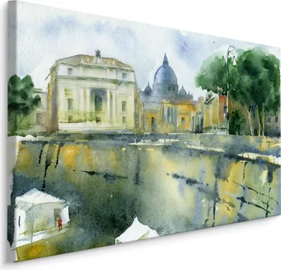 Zdjęcie produktu dla Obraz namalowany Rzym Włochy widoki salon nowoczesna dekoracja 3D 90x60cm