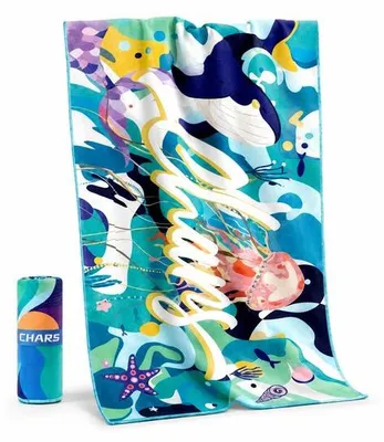 Imagen del producto de Toalla de microfibra Unyqoos® para la playa, 160 x 80 cm: de secado rápido, ligera y compacta, toalla/batle de baño absorbente para viajes, lavable a máquina, color lila