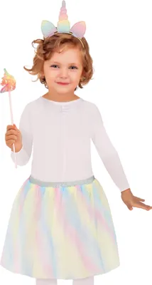Produktbild von Einhorn Regenbogen Prinzessinnen Set Zauberstab Haarreif Karneval Kinder Märchenfantasie, Farbe: Mehrfarbig