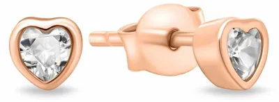 Immagine prodotto di Delicati orecchini in bronzo con cuori in zircone EA599R