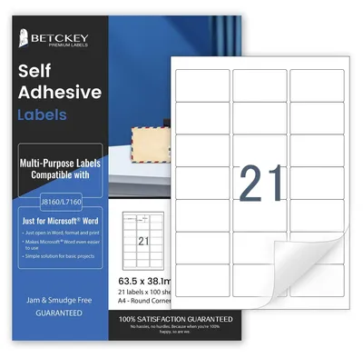 Image de Étiquettes adhésives - 100 pièces - Rondes - 63 mm x 38 mm