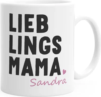 Produktbild von personalisierte Kaffee-Tasse Name Lieblingmama persönliche Geschenke zum Muttertag SpecialMe® weiß Keramik-Tasse