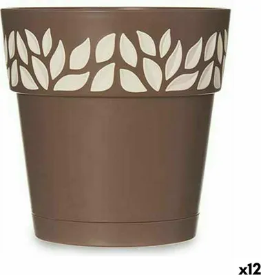 Obrázek produktu pro Samozavlažovací květináč stefanplast Cloe hnědý plast 15 x 15 x 15 x 15 cm (12 kusů)