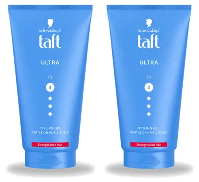 Imagen del producto de 2 unidades de gel de peinado Taft Ultra Styling, fijación fuerte, 150 ml, pack económico