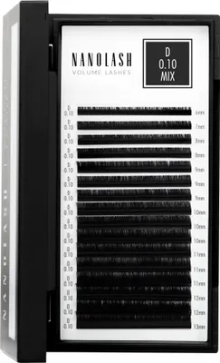 Produktbild von Wimpernextensions zur Volumentechnik Nanolash 0.10 D Curl 6-13mm Mix Länge