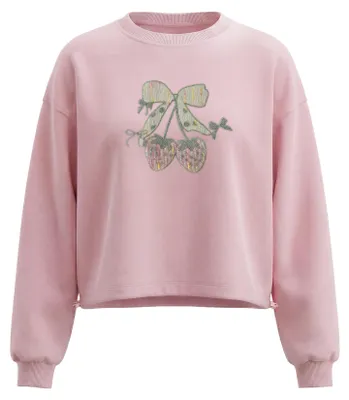Produktbild von Damen Bluse rosa Größe L U-Boot-Ausschnitt geprägter Print reguläre Passform
