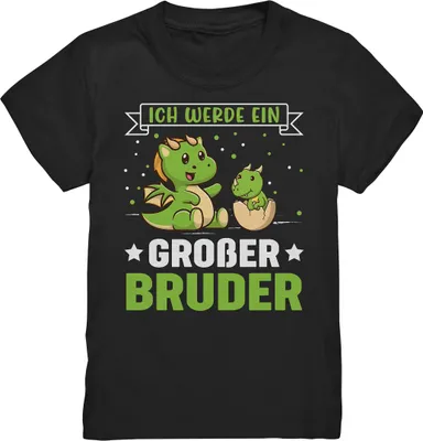 Produktbild von Ich werde ein Großer Bruder Dino Shirt – Black / 134/146 (9-11)