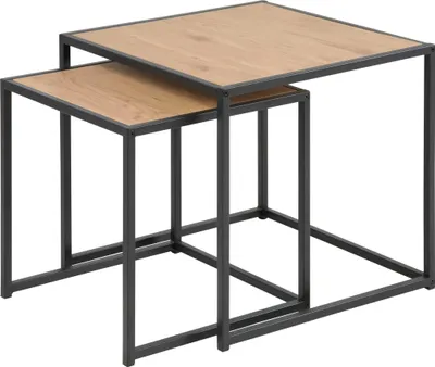 Obrázek produktu pro Actona Seaford, Sada stolků, Čtvercový tvar, 4 noha/nohy, Rozšiřitelný, Dub